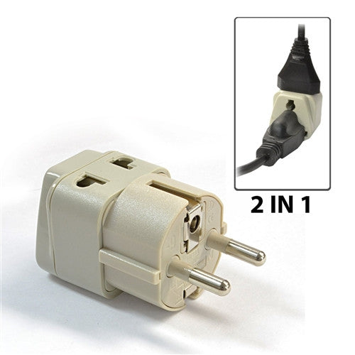 Schuko socket 4-way with 2m cable